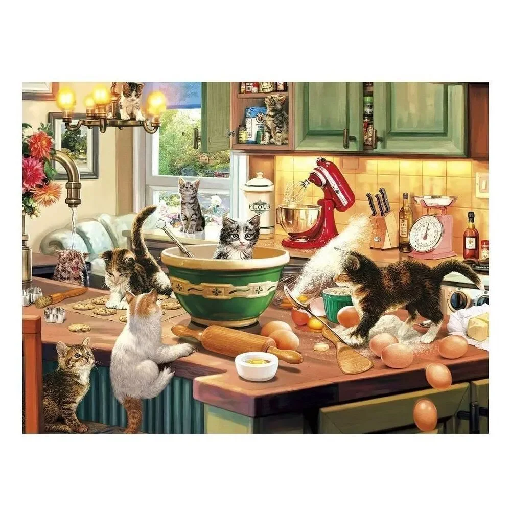 Buffalo Games Cats Kitten Kichen Capers 750 pc Jigsaw Puzzle